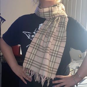 Authentic Burberry Fringe Cashmere Scarf